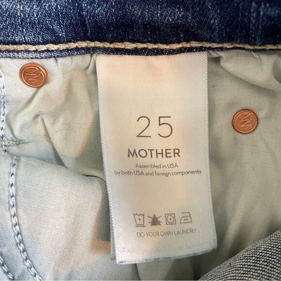 MOTHER The Dazzler Ankle Step Fray Jeans Walking On Coals Wash - Picture 10 of 11